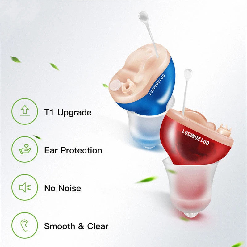 Red and Blue Hearing Aids Sound Amplifier (Bilingual)