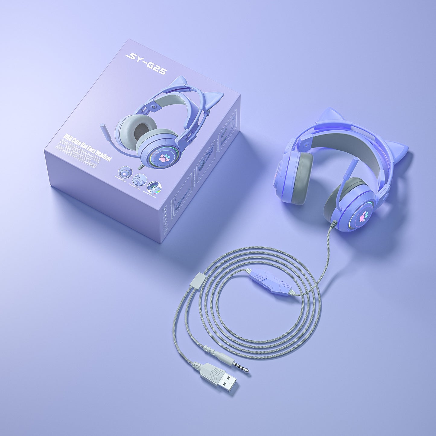 Wired PS5 Headset for Computer and Mobile Gaming