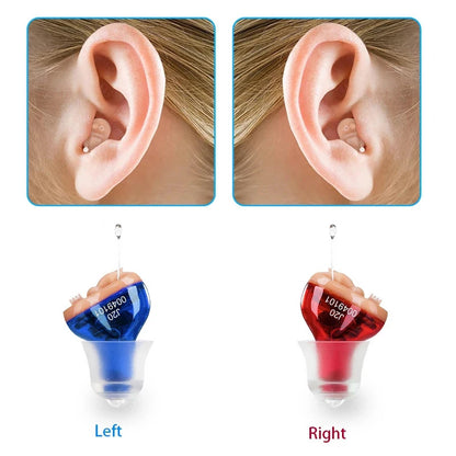 Red and Blue Hearing Aids Sound Amplifier (Bilingual)