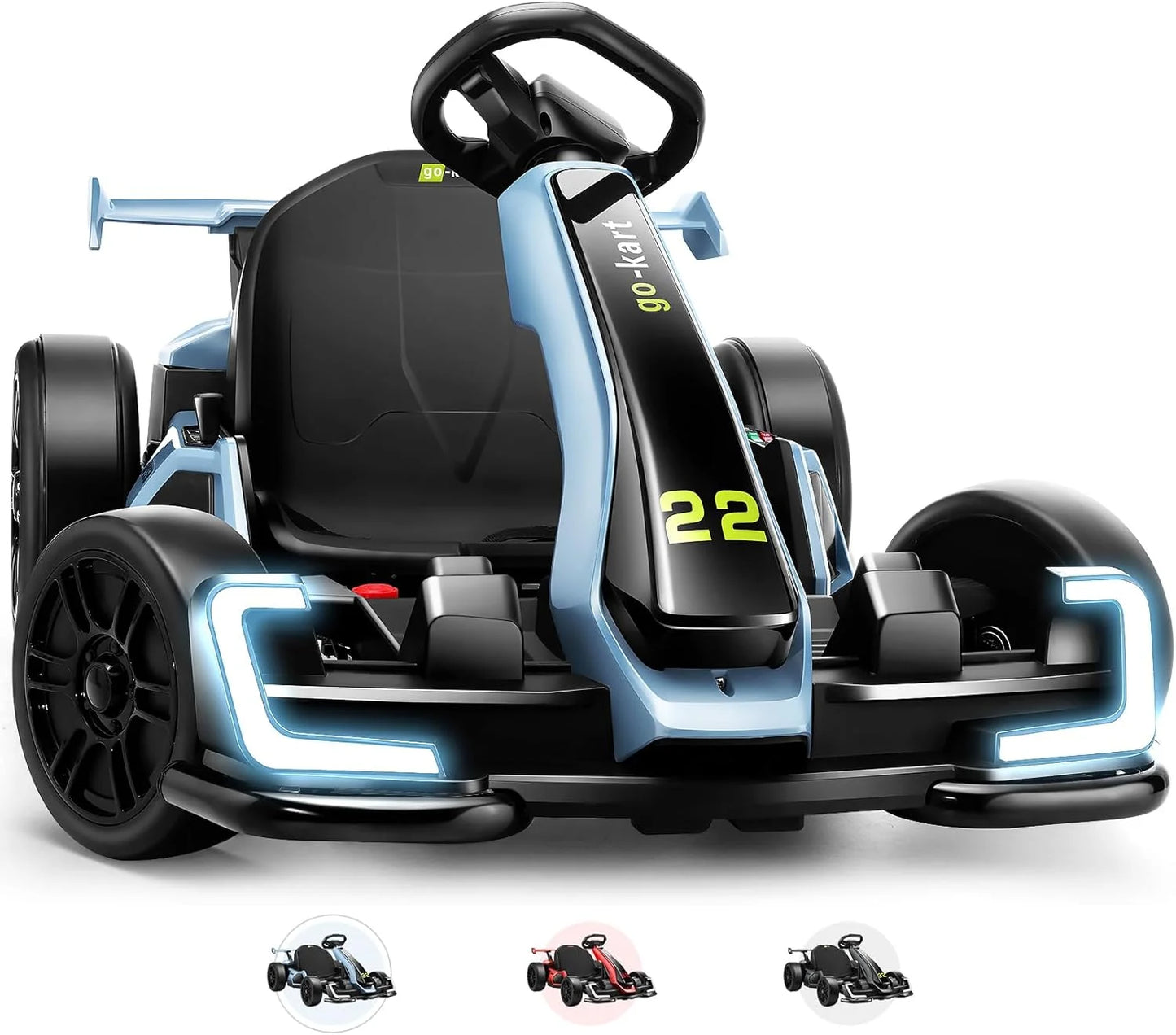 24V Kids Electric Go Kart Drift Kart Car with Adjustable Seat, Fast 8.5 MPH, 300W Powerful Motor and 2 Speed