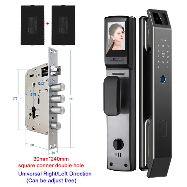 3D Face Recognition Unlock Digital Door Lock With Camera Finger print Password