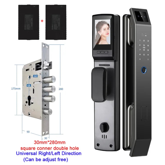 3D Face Recognition Unlock Digital Door Lock With Camera Finger print Password
