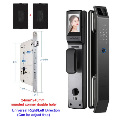 3D Face Recognition Unlock Digital Door Lock With Camera Finger print Password