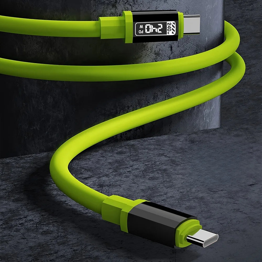 240W Type C To Type C Super Fast Charging Cable Universal High Power