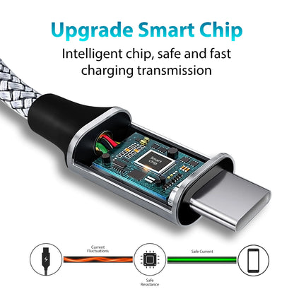 60W PD USB-C to USB-C Fast Charging Cable Nylon Braided Type-C Data