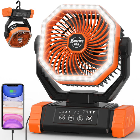 LASUTUM 20000mAh Rechargeable Camping Fan