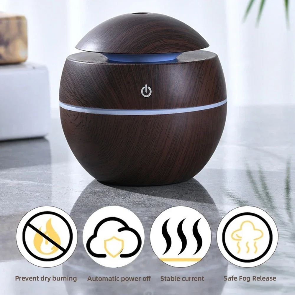 Smart Desk Humidifier for Bedroom/Office  Ultrasonic Mist, Touch Control & Customizable Ambient Lighting Essential oils