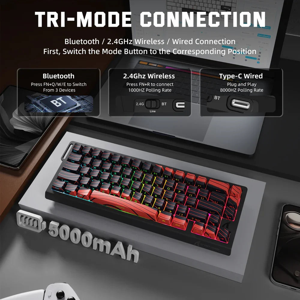 ATTACK SHARK X68PRO HE Wireless Rapid Trigger Gaming Keyboard