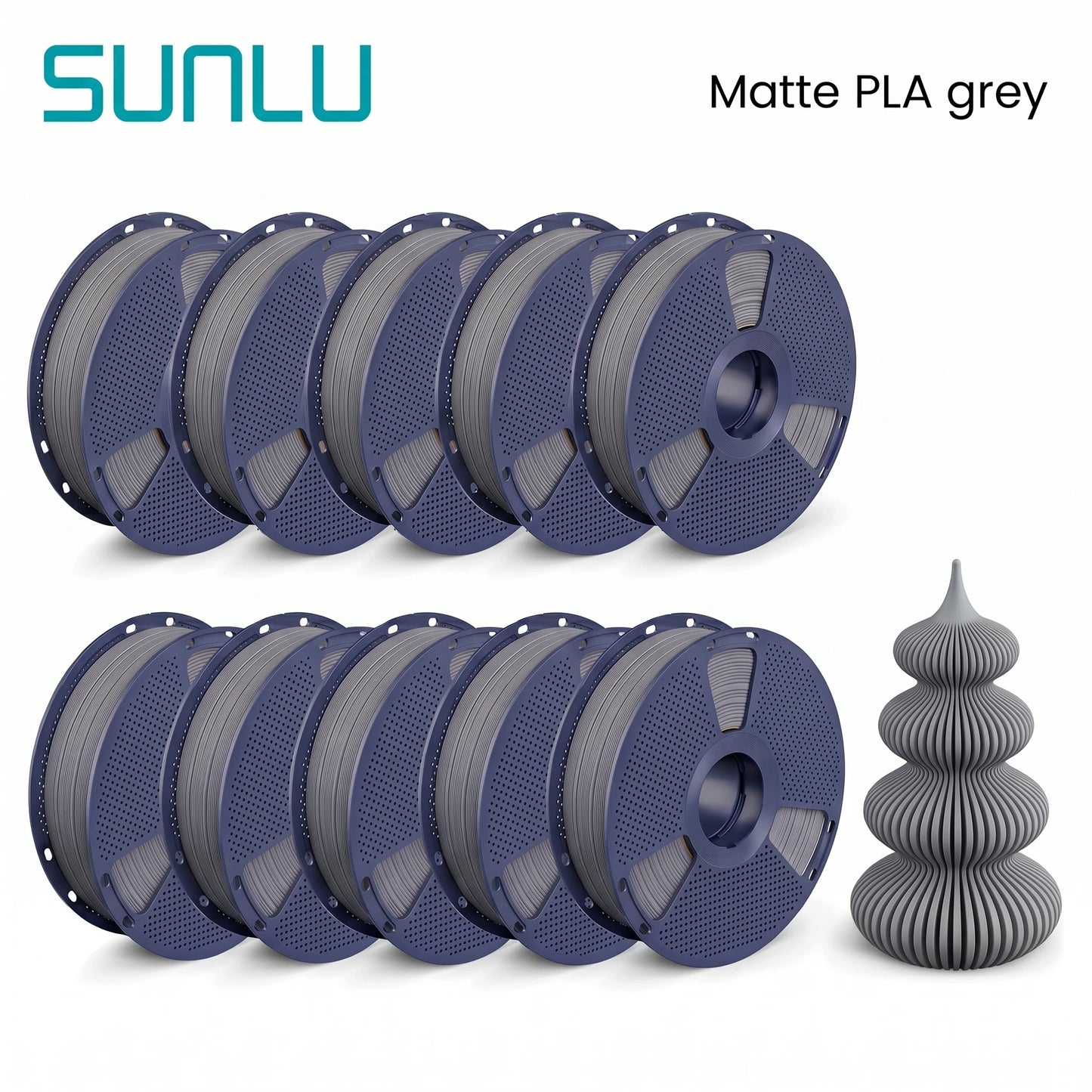 SUNLU Matte PLA filament 10kg 1.75mm 1roll/kg(2.2lbs)