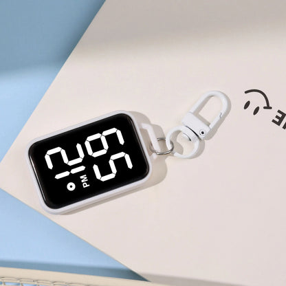 1/4pcs LED Keychain Pocket Watch Digital Display