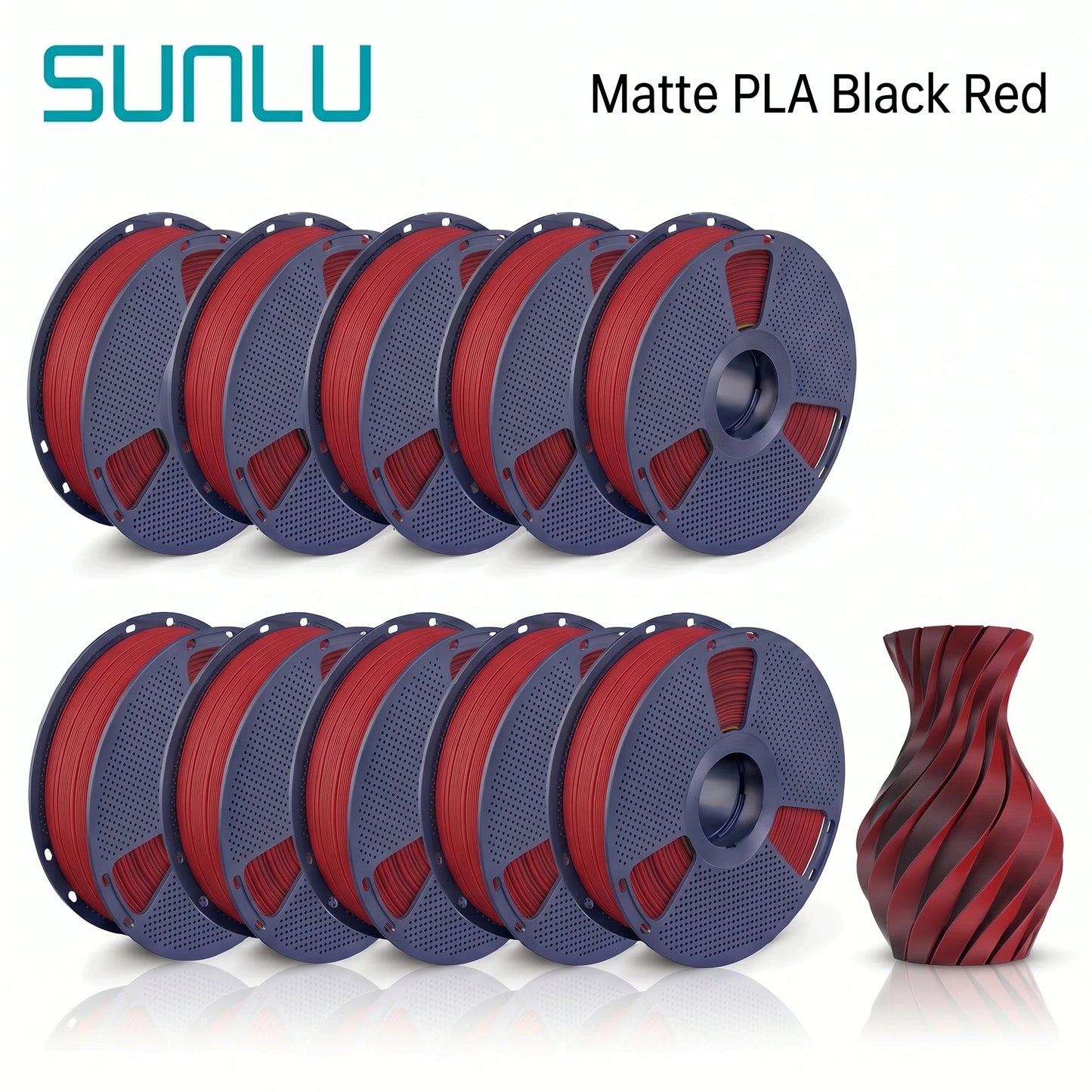 SUNLU Matte PLA filament 10kg 1.75mm 1roll/kg(2.2lbs)