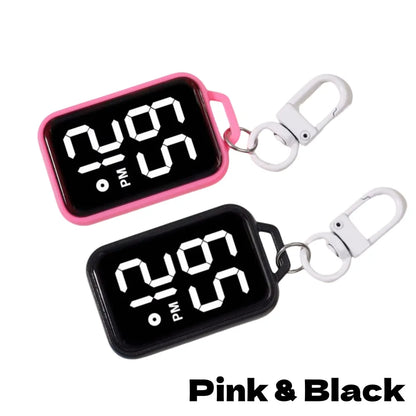 1/4pcs LED Keychain Pocket Watch Digital Display