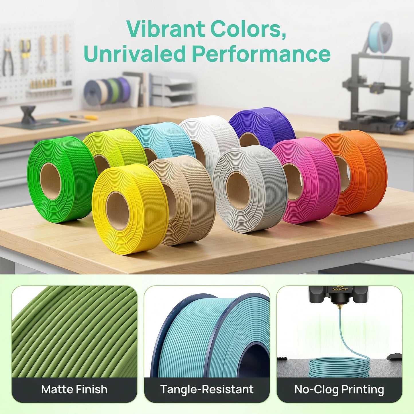 SUNLU Matte PLA filament 10kg 1.75mm 1roll/kg(2.2lbs)