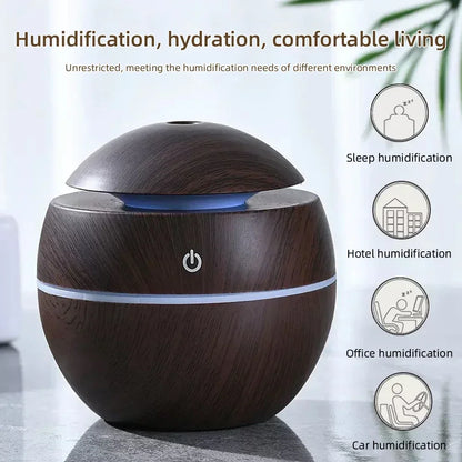 Smart Desk Humidifier for Bedroom/Office  Ultrasonic Mist, Touch Control & Customizable Ambient Lighting Essential oils