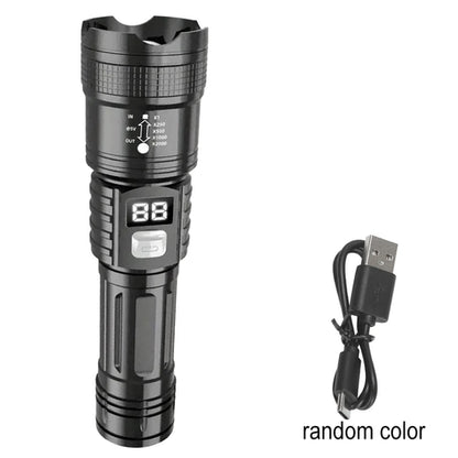 100000LM Super Bright Flashlight Type-C Rechargeable LED Torch Long