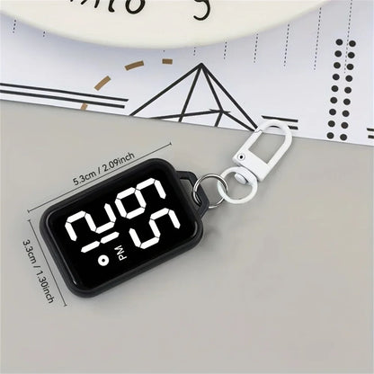 1/4pcs LED Keychain Pocket Watch Digital Display