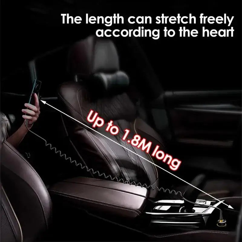 PD 120W Type C To Type C Cable 5A Fast Charge USB C Spring Car Charger
