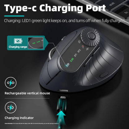 Ergonomic 2.4GHz Wireless BT RGB Mouse