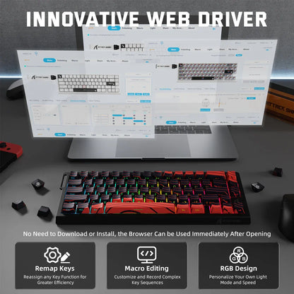 ATTACK SHARK X68PRO HE Wireless Rapid Trigger Gaming Keyboard