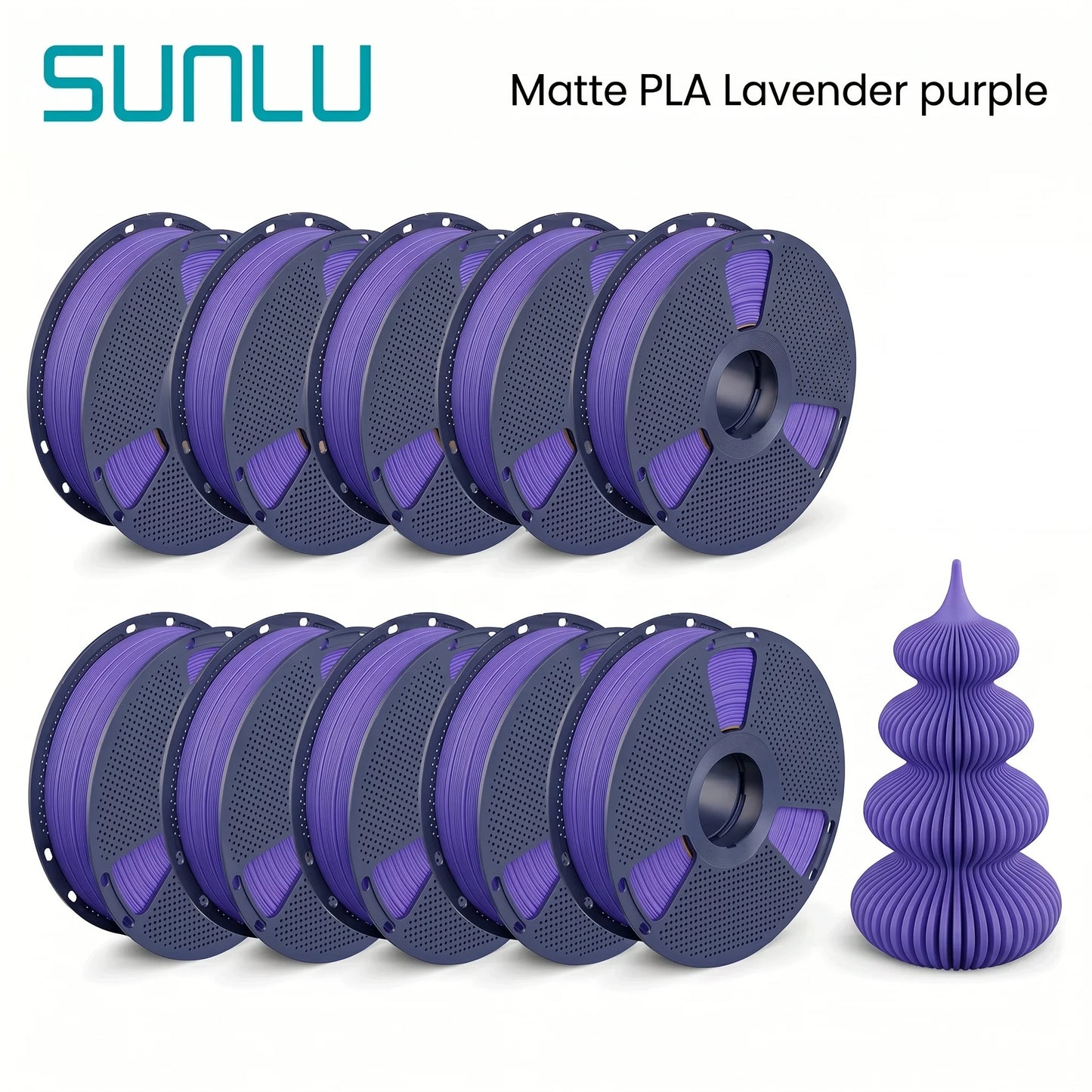 SUNLU Matte PLA filament 10kg 1.75mm 1roll/kg(2.2lbs)