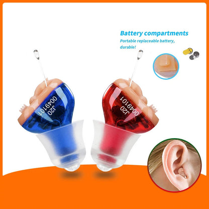 Red and Blue Hearing Aids Sound Amplifier (Bilingual)